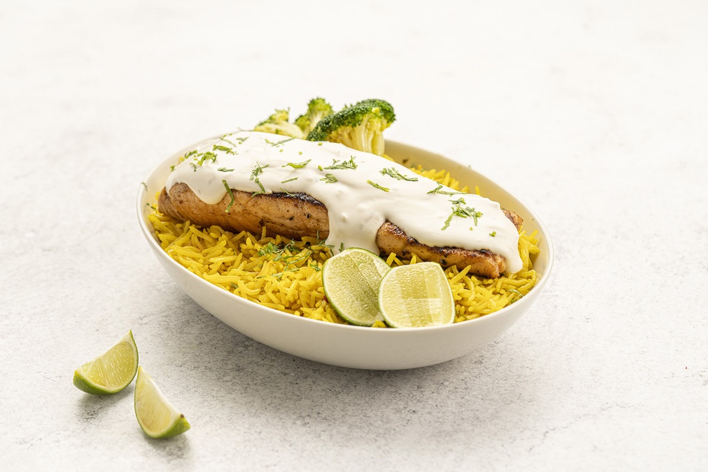 Creamy Lemon Salmon with Rice (H)