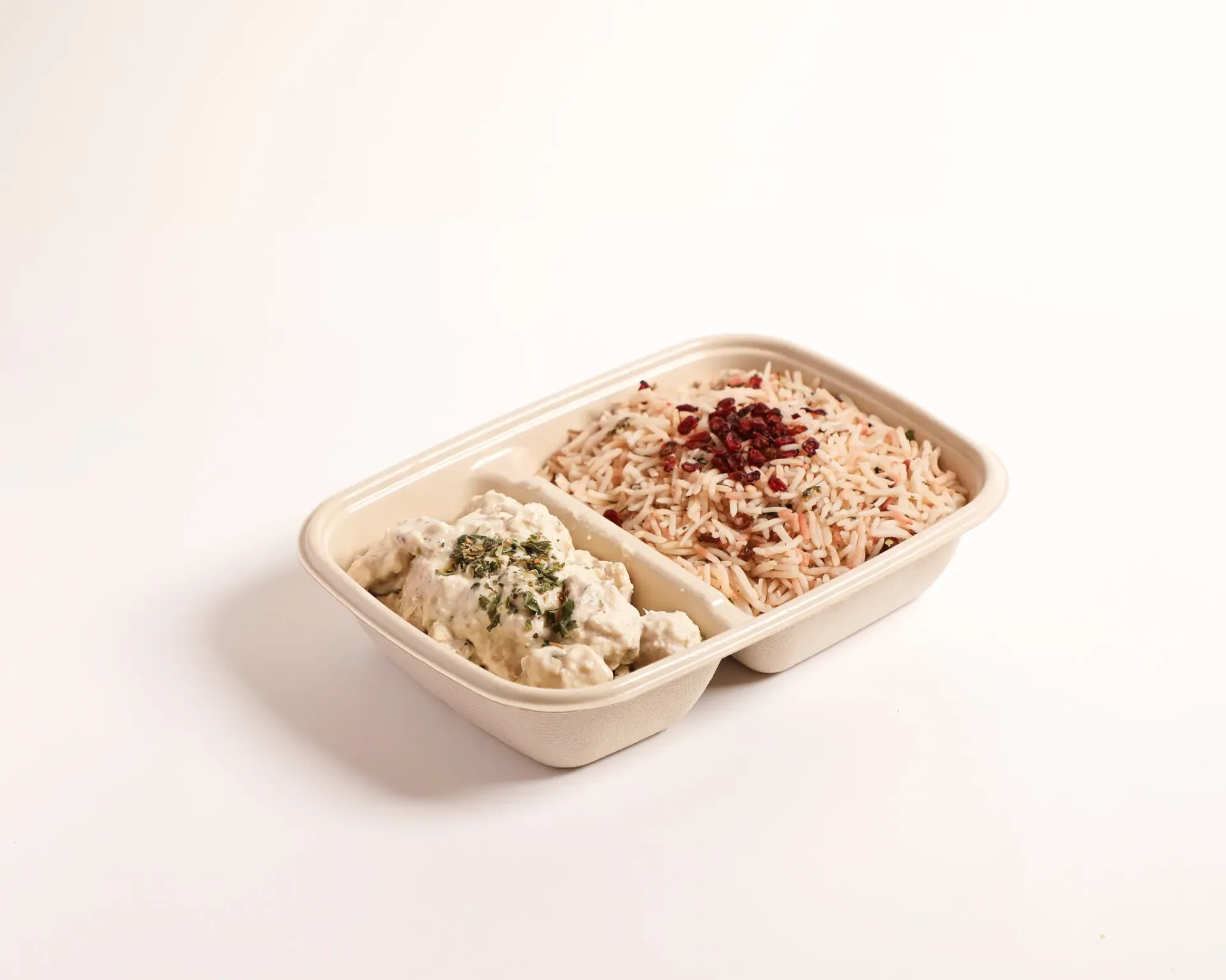 White butter chicken with pulao rice (H)