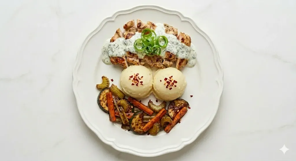 Greek Style lemon chicken with Mash Potato (H)